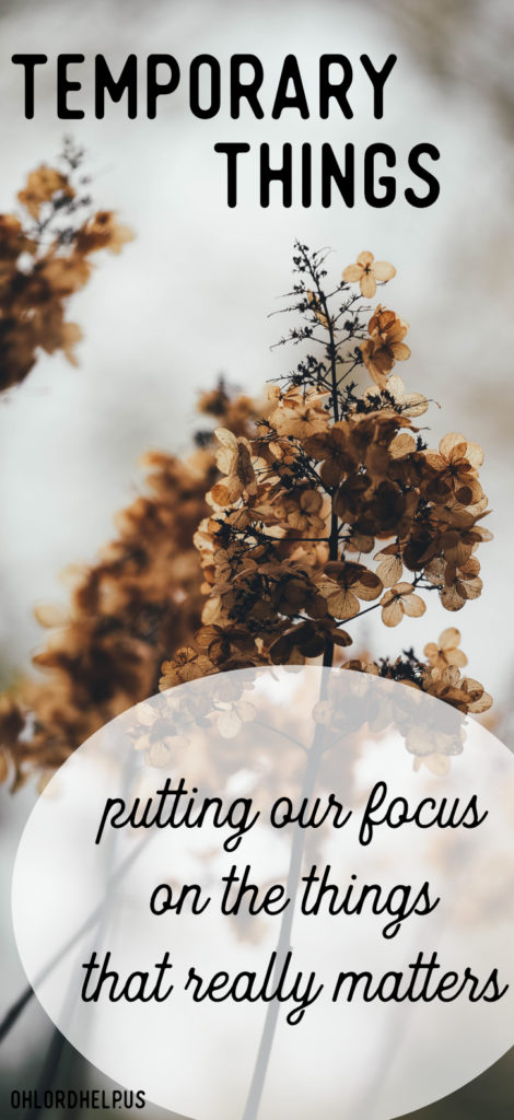 temporary things, focus, eternal