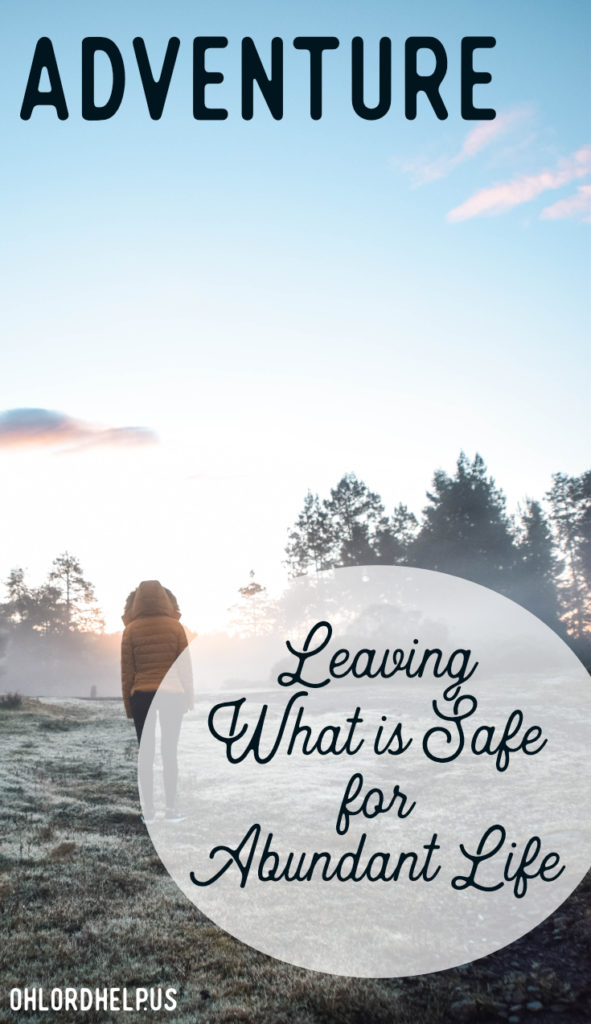 Adventure means leaving our comfort zone. It can be uncomfortable, but often what is on the other side is the abundant life.