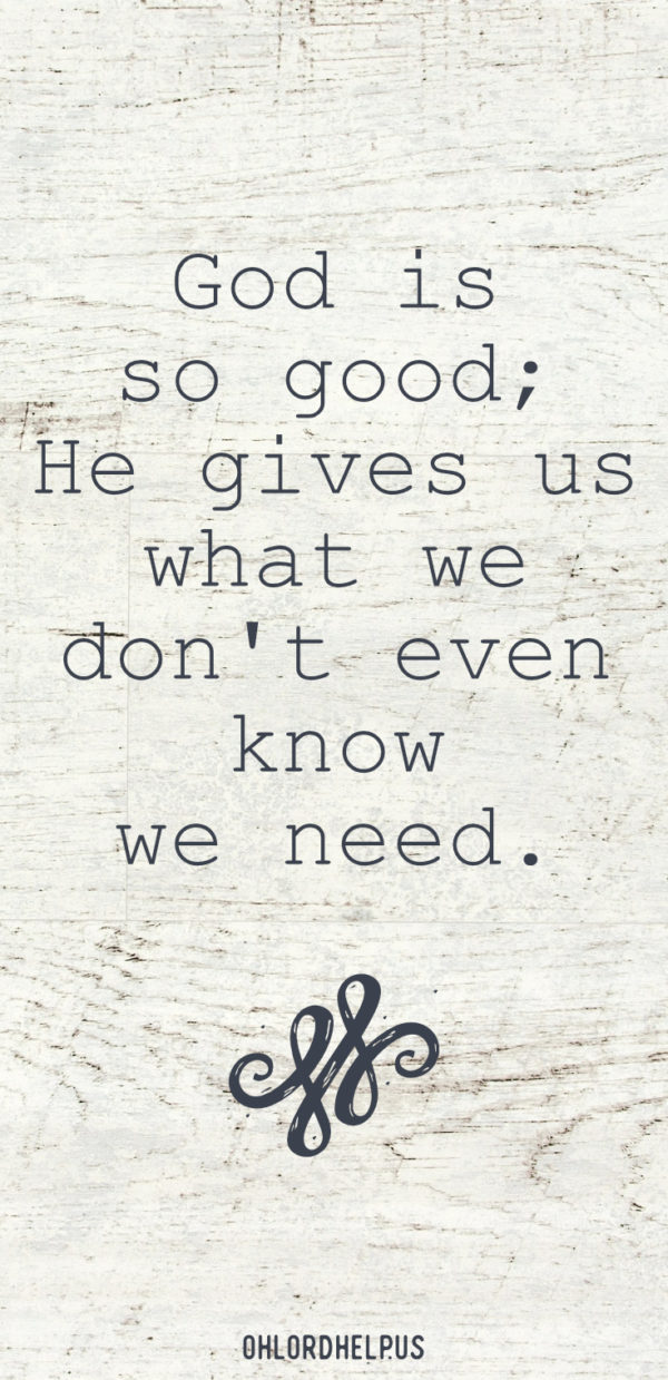 God is the giver Who gives what we don't even know we need. He knows the depths of our hearts and answers the secret prayers within us, surprising us with His blessings. #giver #prayer #spiritualgrowth #ChristianWomen