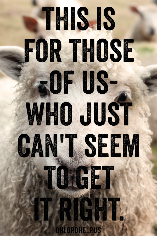 Psalm 23 says the Lord is my Shepherd, but does that mean I am like a sheep? Read how the Lord responds to those of us who can't seem to get it right. #Psalm23 #TheGoodShepherd #spiritualgrowth #faith
