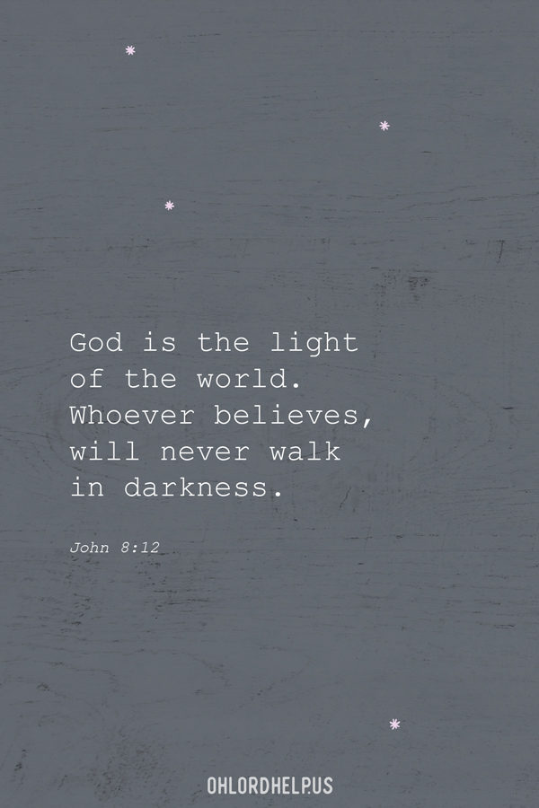 Darkness is overwhelming. But God has pursued us through our darkness. He sits beside us, waiting to pull us out by His grace.