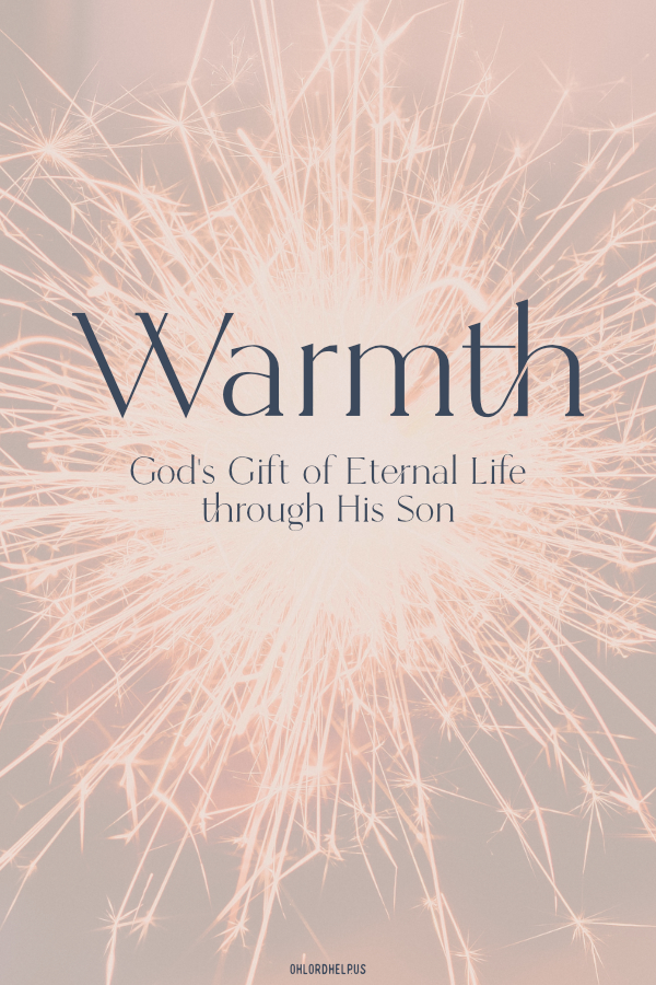 God sent His Son to warm our hearts. His warmth is all you need to have eternal life. This gift was given to all of us. Let God's fire warm your life. Women of Faith | Spiritual Growth | Scripture Study | Christian Mentoring | Daily Devotional | Christian Nonprofit #devotional #scripture #Advent #Christmas #Jesus #gift #salvation